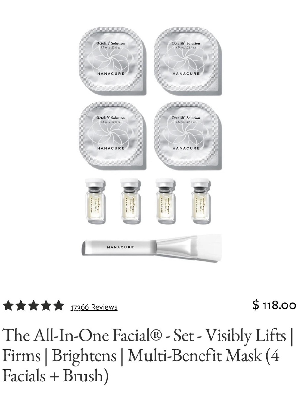Hanacure Facial Set/4 Facials/NIB/SEALED! Brand new! Arrived yesterday!!!!